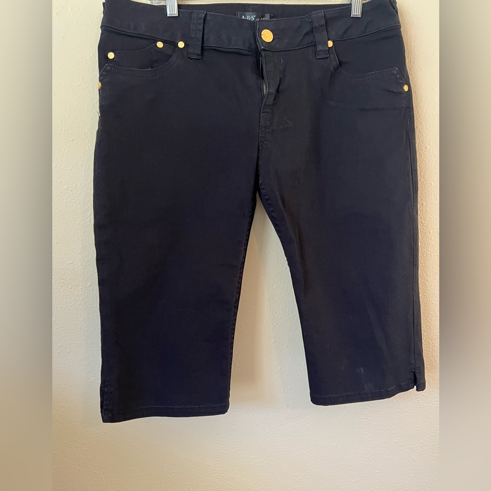 ABS by Allen Schwartz Ladies Black Capri Jean Shorts Size 32